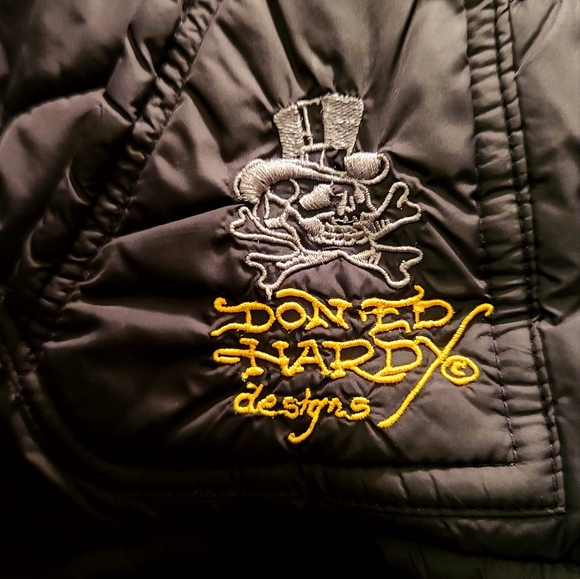 Ed Hardy KILLER black tattoo hoodie/jacket covered in embroidery juvenile szM - Picture 9 of 15